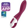 Малиновый вибромассажер для стимуляции G-точки Heated Thrill - 20,6 см.