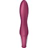 Малиновый вибромассажер для стимуляции G-точки Heated Thrill - 20,6 см.