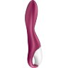 Малиновый вибромассажер для стимуляции G-точки Heated Thrill - 20,6 см.
