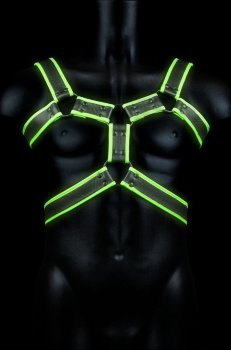 Стильная портупея Body Harness с неоновым эффектом - размер L-XL