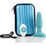 Голубая вибропробка с ротацией шариков RIMMING REMOTE CONTROL PLUG TEAL - 15,2 см.