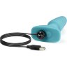 Голубая вибропробка с ротацией шариков RIMMING REMOTE CONTROL PLUG TEAL - 15,2 см.