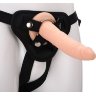 Телесный страпон на черных трусиках STRAP ON REAL DILDO - 20 см.