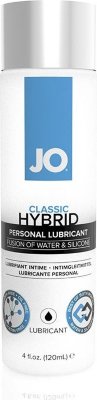 Водно-силиконовый лубрикант JO CLASSIC HYBRID - 120 мл.  Цена 4 573 руб. Лубрикант на водно-силиконовой основе JO Hybrid Lubricant. Уникальная формула 50/50 для большего удовольствия и максимального комфорта. Разрабатывая гибридный лубрикант компания SYSTEM JO учла все пожелания покупателей: длительное и шелковистое скольжение, безопасное использование с любыми сексуальными игрушками и лёгкое, быстрое удаление лубриканта водой. Хранение: держать в закрытом виде, хранить в сухом месте при температуре не ниже 5С и не выше 25С. Propylene Glycol, Water (Aqua), Phenoxyethanol, Dimethicone, Cellulose Gum, Cyclopentasiloxane, Sodium Polyacrylate Trideceth-6, PEG/PPG-18/18 Dimethicone. Страна: США. Объем: 120 мл.