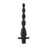 Черная анальная елочка с вибрацией Vibrating Butt Beads - 22 см.