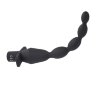 Черная анальная елочка с вибрацией Vibrating Butt Beads - 22 см.