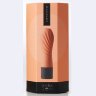 Персиковый рифленый мини-вибратор IROHA ZEN HANACHA - 12,7 см.