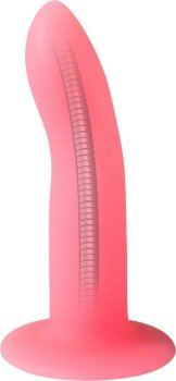 Розовый гнущийся нереалистичный дилдо Moon Beam - 16,6 см.
