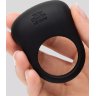 Черное эрекционное виброкольцо Sensation Rechargeable Vibrating Love Ring