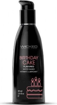 Лубрикант на водной основе со вкусом торта с кремом Wicked Aqua Birthday cake - 60 мл.