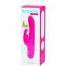 Розовый перезаряжаемый вибратор Rabbit Slimline Curve Rechargeable - 24 см.