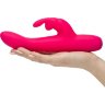 Розовый перезаряжаемый вибратор Rabbit Slimline Curve Rechargeable - 24 см.
