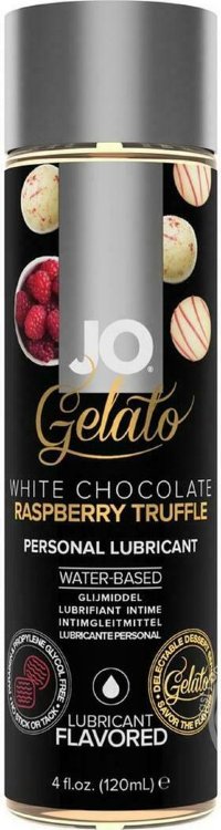 Лубрикант с ароматом трюфелей из белого шоколада и малины JO GELATO WHITE CHOCOLATE RASPBERRY TRUFFLE - 120 мл.