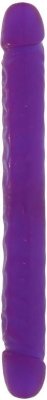 Двойной фиолетовый фаллоимитатор DOUBLE DONG LAVENDER - 30 см.  Цена 3 195 руб. Длина: 3 см. Диаметр: 3.8 см. Есть вещи, которые лучше делать вдвоем. И одна из них – секс! Двусторонний фаллоимитатор пригодится вам с партнершей, чтобы, в прямом смысле этого слова, сблизиться друг с другом. Один кончик погружается в одно лоно, второй – в другое. При усердии вы обе не только получите удовольствие, но и сольетесь в поцелуе половых губ. Страна: Китай. Материал: поливинилхлорид (ПВХ, PVC).