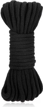 Черная хлопковая веревка для связывания Bondage Rope - 10 м.