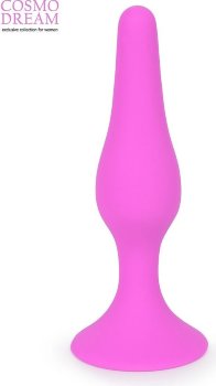 Розовая анальная втулка с ограничителем - 10 см.