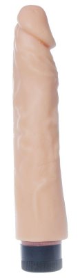 Телесный вибратор Real Skin - 23 см. Длина: 23 см. Диаметр: 4 см. Вибратор с плавной регулировкой вибрации, изготовленный из материала TPE напоминающего на ощупь человеческую кожу. Страна: Польша. Материал: термопластичный эластомер (TPE). Батарейки: 2 шт., тип AA.