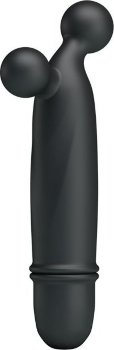 Черный вибратор Goddard со стимулирующими шариками - 11,8 см.
