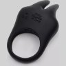 Черное эрекционное виброкольцо Sensation Rechargeable Vibrating Rabbit Love Ring