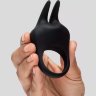 Черное эрекционное виброкольцо Sensation Rechargeable Vibrating Rabbit Love Ring