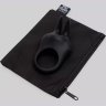Черное эрекционное виброкольцо Sensation Rechargeable Vibrating Rabbit Love Ring