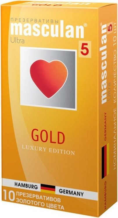 Презервативы Masculan Ultra 5 Gold с ароматом ванили - 10 шт.