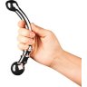 Серебристый изогнутый фаллоимитатор со спиралью Bow - 17,8 см.