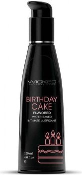 Лубрикант на водной основе со вкусом торта с кремом Wicked Aqua Birthday cake - 120 мл.