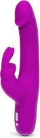 Фиолетовый перезаряжаемый вибратор Rabbit Slimline Curve Rechargeable - 24 см.