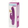 Фиолетовый перезаряжаемый вибратор Rabbit Slimline Curve Rechargeable - 24 см.