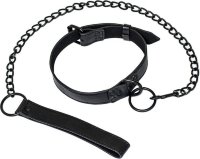 Черный ошейник Sin с поводком