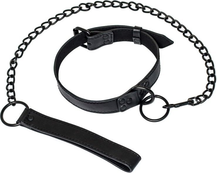 Черный ошейник Sin с поводком
