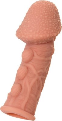 Насадка на фаллос с пузыриками, венками и ребристостью Extreme Sleeve 009 S-size - 12,7 см. Длина: 12.7 см. Диаметр: 3.7 см. Увеличивающая насадка с впечатляющей дополнительной стимуляцией решает сразу 3 задачи: дарит удовольствие обоим партнерам, позволяет экспериментировать с секс-игрушками и выводит интимную жизнь на более высокий уровень. Желанное разнообразие. Насадка придает члену внушительный объем и новую форму, поэтому как нельзя лучше подходит для сценариев - секс с незнакомцем. При этом рельеф в виде увеличенной текстурированной головки, венок по всей поверхности и выпуклых бугорков, имитирующих пирсинг, привносит незабываемый эффект новизны в ощущения партнерши. Зашкаливающее удовольствие для двоих. В то время как женщина испытывает потрясающее чувство наполненности и получает интенсивную стимуляцию стенок влагалища, мужчина наслаждается более продолжительным половым актом и возбуждающими оргазмами партнерши. Яркие эксперименты. Киберкожа прекрасно передает всю мощность вибраций, поэтому насадку можно использовать не только с партнером, но и с любимым вибратором. Вы также оцените, как насадка превосходно тянется и легко надевается на член, обеспечивая при этом плотное и комфортное прилегание. Как быстро принимает температуру тела и насколько она приятна на ощупь. Страна: Корея. Материал: термопластичная резина (TPR).