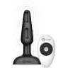 Чёрная анальная вибропробка с 3 источниками вибрации TRIO REMOTE CONTROL PLUG BLACK - 13,5 см.