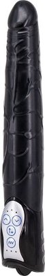 Чёрный вибромассажер Long John Realistic Thrusting Vibrator с функцией толкания - 20 см. Длина: 2 см. Диаметр: 4 см. Чёрный вибромассажер Long John Realistic Thrusting Vibrator с функцией толкания. Имитирует толчки. 3 скорости и 7 режимов. Страна: Китай. Материал: термопластичный эластомер (TPE). Батарейки: 3 шт., тип AA.