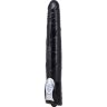 Чёрный вибромассажер Long John Realistic Thrusting Vibrator с функцией толкания - 20 см.