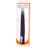 Чёрный вибромассажер Long John Realistic Thrusting Vibrator с функцией толкания - 20 см.