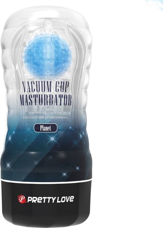 Прозрачный текстурированный мастурбатор Vacuum Cup Masturbator Planet