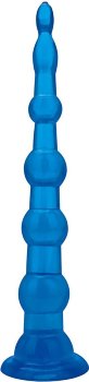Голубая анальная елочка на присоскеAnal Beads With Suction Base - 21,6 см.