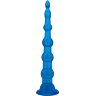 Голубая анальная елочка на присоскеAnal Beads With Suction Base - 21,6 см.