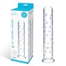 Прозрачный стеклянный фаллос с массажным рельефом 10 Extra Large Glass Dildo - 25,5 см.