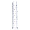 Прозрачный стеклянный фаллос с массажным рельефом 10 Extra Large Glass Dildo - 25,5 см.