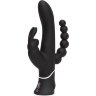Черный перезаряжаемый вибратор Triple Curve Rechargeable Rabbit Vibrator - 25,4 см.