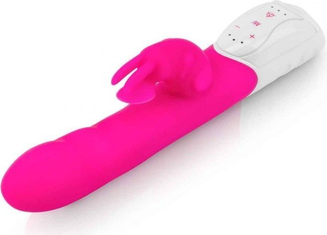 Розовый вибромассажер с клиторальной стимуляцией Clitoral Suction Rabbit - 24,5 см.