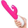 Розовый вибромассажер с клиторальной стимуляцией Clitoral Suction Rabbit - 24,5 см.