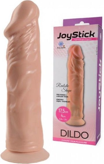 Телесный фаллоимитатор на присоске JoyStick - 17,5 см.