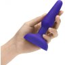 Фиолетовая анальная вибропробка с 3 источниками вибрации TRIO REMOTE CONTROL PLUG PURPLE - 13,5 см.