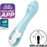 Голубой вибромассажер Air Pump Vibrator 5+ - 21 см.