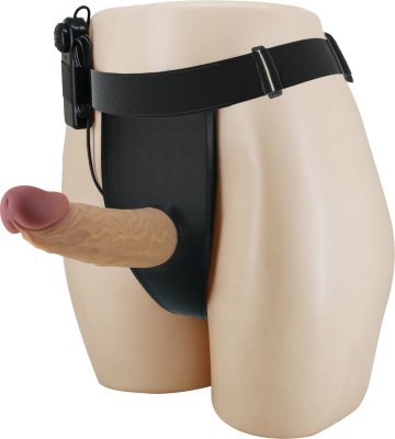 Полый вибрострапон на регулируемых трусиках Draven - 17,5 см.  Цена 4 560 руб. Длина: 17.5 см. Диаметр: 4.8 см. Полый вибрострапон на регулируемых трусиках Draven. Удлиняет пенис на 7 см. Длина полости - 10,5 см. Страна: Китай. Материал: анодированный пластик, TPR. Батарейки: 2 шт., тип AA.