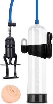 Прозрачная вакуумная вибропомпа Sex Expert с насадкой-вагиной